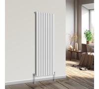 NRG Vertical Oval Column Radiator White 1800x590mm Single Panel