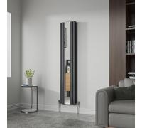 NRG Vertical Oval Column Radiator with Mirror Central Heating Double Column Radiator - 1800x380mm Anthracite