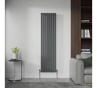 NRG Vertical Single Panel Oval Radiator 1800x472mm Anthracite with Valves