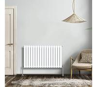 NRG White 600x1003mm Radiator Double Horizontal Oval Panel Radiator