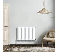 NRG White 600x767mm Radiator Double Horizontal Oval Panel Radiator