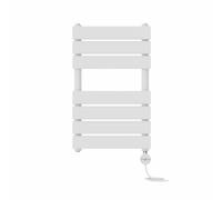 NRG White 650x400mm Prefilled Flat Panel Towel Rail, 400W Touch LCD