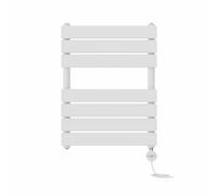 NRG White 650x500mm Prefilled Flat Panel Towel Rail, 400W Touch LCD
