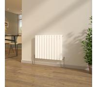NRG White Designer Radiator 600x748mm Single Column with Valves