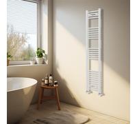 NRG White Heated Towel Rail Curved Designer Bathroom Radiator - 1600×300mm