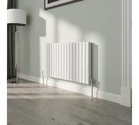 NRG White Oval Radiator Horizontal 600x1003mm Double Panel Central Heating