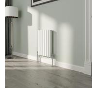 NRG White Oval Radiator Horizontal 600x413mm Double Panel Central Heating
