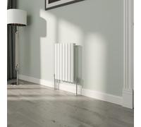 NRG White Oval Radiator Horizontal 600x413mm Single Panel Central Heating Radiators Perfect for Bathrooms Kitchen Living Room