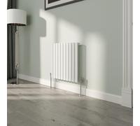 NRG White Oval Radiator Horizontal 600x590mm Single Panel Central Heating Radiators Perfect for Bathrooms Kitchen Living Room