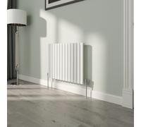 NRG White Oval Radiator Horizontal 600x767mm Single Panel Central Heating Radiators Perfect for Bathrooms Kitchen Living Room