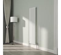 NRG White Oval Radiator Vertical 1600x354mm Single Panel Central Heating Radiators Perfect for Bathrooms Kitchen Living Room