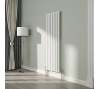 NRG White Oval Radiator Vertical 1600x472mm Single Panel Central Heating Radiators Perfect for Bathrooms Kitchen Living Room