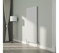 NRG White Oval Radiator Vertical 1600x590mm Double Panel Central Heating Radiators Perfect for Bathrooms Kitchen Living Room