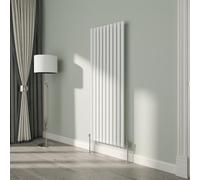 NRG White Oval Radiator Vertical 1600x590mm Single Panel Central Heating Radiators Perfect for Bathrooms Kitchen Living Room