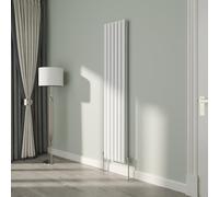 NRG White Oval Radiator Vertical 1800x354mm Double Panel Central Heating Radiators Perfect for Bathrooms Kitchen Living Room