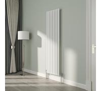 NRG White Oval Radiator Vertical 1800x472mm Single Panel Central Heating