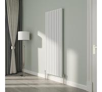 NRG White Oval Radiator Vertical 1800x590mm Double Panel Central Heating