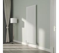 NRG White Oval Radiator Vertical 1800x590mm Single Panel Central Heating