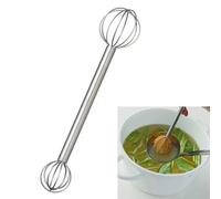 NRGQAXM Miso Muddler for Soup and Sauce, Double Head Nonrust Steel Miso Scoops Precise Stirring Tool for Handmade Soup Preparation Mixing Spoon Handheld Mixer Tool Designed for Cooking