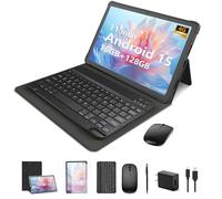 NRKDUBQ 11 inch Android 15 Tablet with Keyboard 20GB RAM 128G Storage, 2025 Latest Cellular Tablet 4G LTE T-moblie Phablet, T615 Octa-Core 8000mAh, 13MP+5MP Camera, 5G WiFi & Bluetooth - Sliver