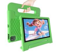 NRKDUBQ 2025 Latest 10.1 inch Kids Tablet Android 15 Tablets for Kids with EVA Protective Case 8GB RAM 64GB Storage Toddler Tablet, Parental Controls, 12-hr Battery, WiFi, GPS, Green