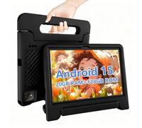 NRKDUBQ Kids Tablet 11 inch Android 15 20GB + 128GB Octa-Core 8000mAh Todder Tablet with Drop-Proof Case, Parental Control, WiFi 6 and Bluetooth, Black