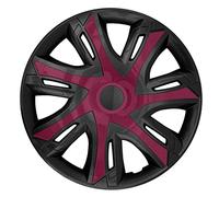 NRM 15" Hubcaps Wheel Covers Trims Set Weather Resistant Universal ABS 4 PCS Red