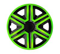 NRM Action 4 x Universal Wheel Trims Hub Caps Set of 4 Car Inches (Green / Black 14 Inches)