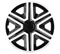 NRM Action 4 x Universal Wheel Trims Hub Caps Set of 4 Car Inches (White / Black 14 Inches)