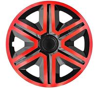 15" Hub Caps Wheel Covers Trims 15 inch Set of 4 Red Black ABS Plastic Trim UK