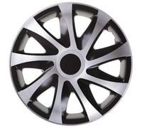 NRM Draco 15" Universal Hubcap Wheel Cover Wheel Trim Hub Cap Silver and Black 1 Piece