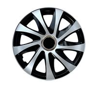 NRM Drift Extra Universal Hubcap 15" Wheel Cover Wheel Trim Hub Cap Silver and Black 1 Piece