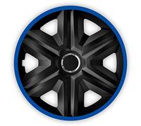 NRM Fast Lux 4 x Universal Hub Caps Wheel Trims Car Set of 4 (Black/Blue, 14 Inches)