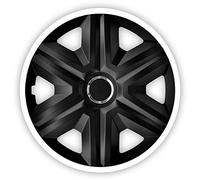 NRM Fast Lux 4 x Universal Hub Caps Wheel Trims Car Set of 4 (Black/White, 15 Inches)