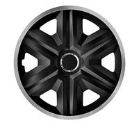 NRM Fast Lux 4 x Universal Wheel Trims Wheel Trims Car Set of 4 (Black/Silver, 14 Inches)