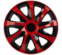 NRM KO238 Wheel Hub Cap, Black/Red, Pack of 4