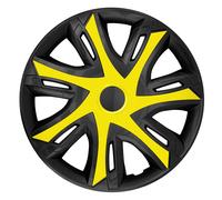 Universal 15" Hubcaps Wheel Covers Trims ABS Set Weather Resistant Yellow 4 PCS