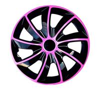 NRM Quad Bicolor Wheel Covers Hubcaps 16" Set 4PCS Car ABS Pink Universal 16 in Weather Resistant
