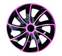 NRM Quad Bicolor Wheel Covers Hubcaps 15" Set 4PCS Car ABS Pink Universal 15 in Weather Resistant