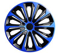 NRM Strong Duo Hub Caps, Set of 4 (15", Blue/Black, ABS Plastic)