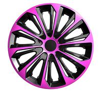 NRM Strong Duocolour Universal Wheel Trims! SET of 4 Caps! (Black & Pink, 14")