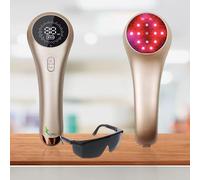 NRO® 1.055mW Strong CE-UK/EU Certified Cold Laser Device LLLT for Pet/Men/Women Women Laser Light Therapy Pain Relief for Muscles and Joints with 5x808nm +11x650nm (Gold)