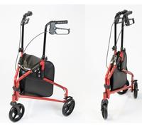 NRS Healthcare 3 Wheel Steel Rollator - Red