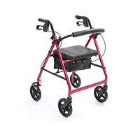 NRS Healthcare A-Series Lightweight 4 Wheel Rollator - Red