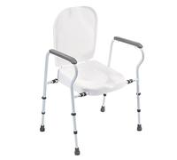 NRS Healthcare Adjustable Mowbray Toilet Seat Lite Plus with Lid and Armrests N53909 Flat Pack