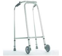 NRS Healthcare Aluminium Lightweight Ultra Narrow Height Adjustable (775-864mm) Wheeled Coopers Walking Frame - Standard (Eligible for VAT Relief in The UK)