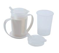 NRS Healthcare Beakers with Lids plus Two Handled Holder Set