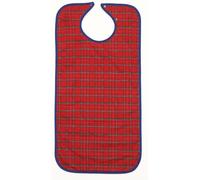 NRS Healthcare Clothing Protector/Bib Long Length Red with Crumb Catcher