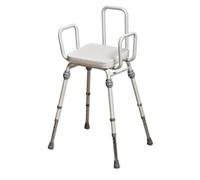 NRS Healthcare Compact Easy Perching Stool Vinyl M48477 - Modular with Arms and Backrest