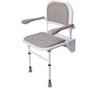NRS Healthcare Folding Shower Seat with Legs, Padded Seat, Back, and Arms